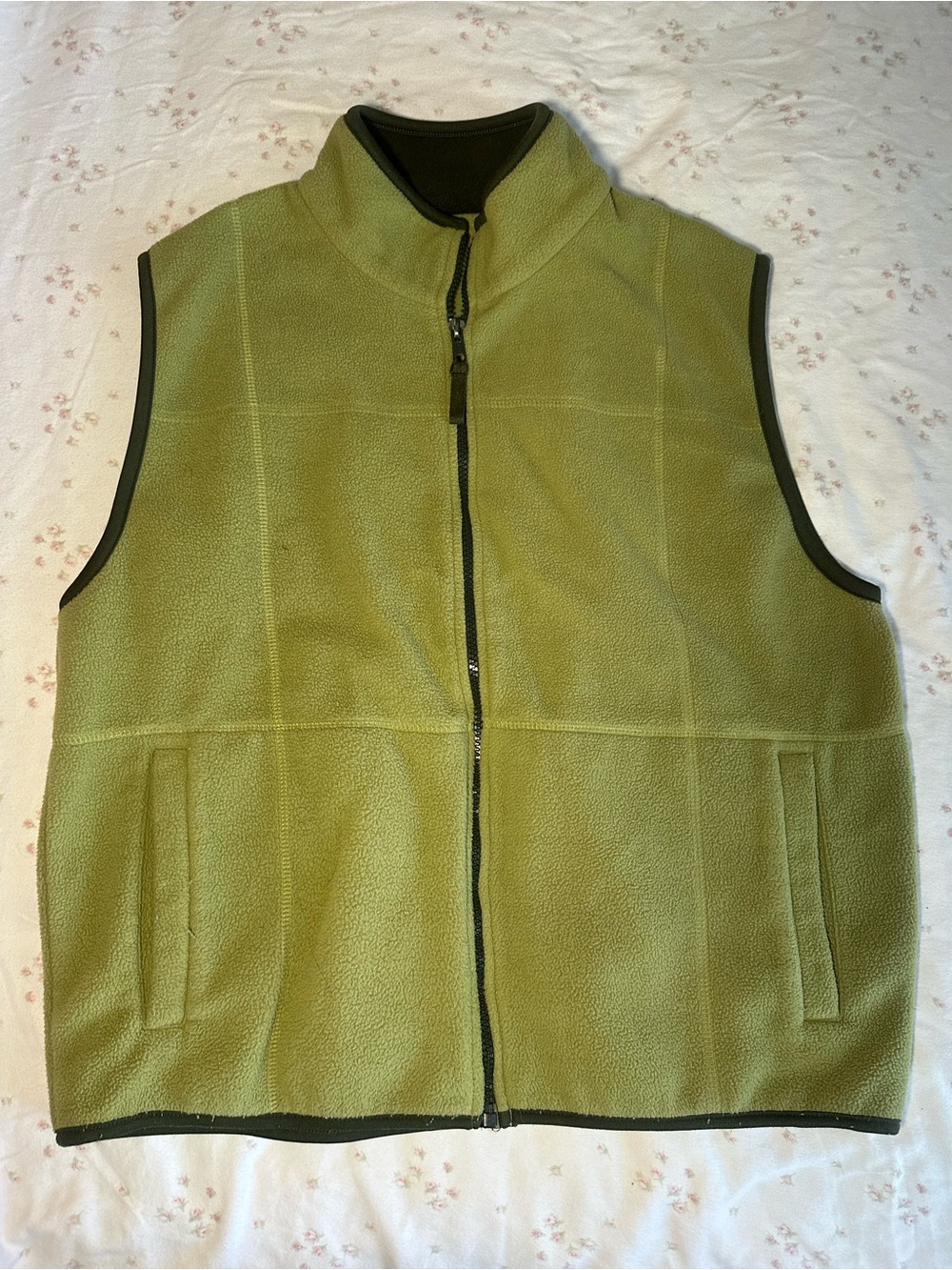 Unisex Olive Green Fleece Vest